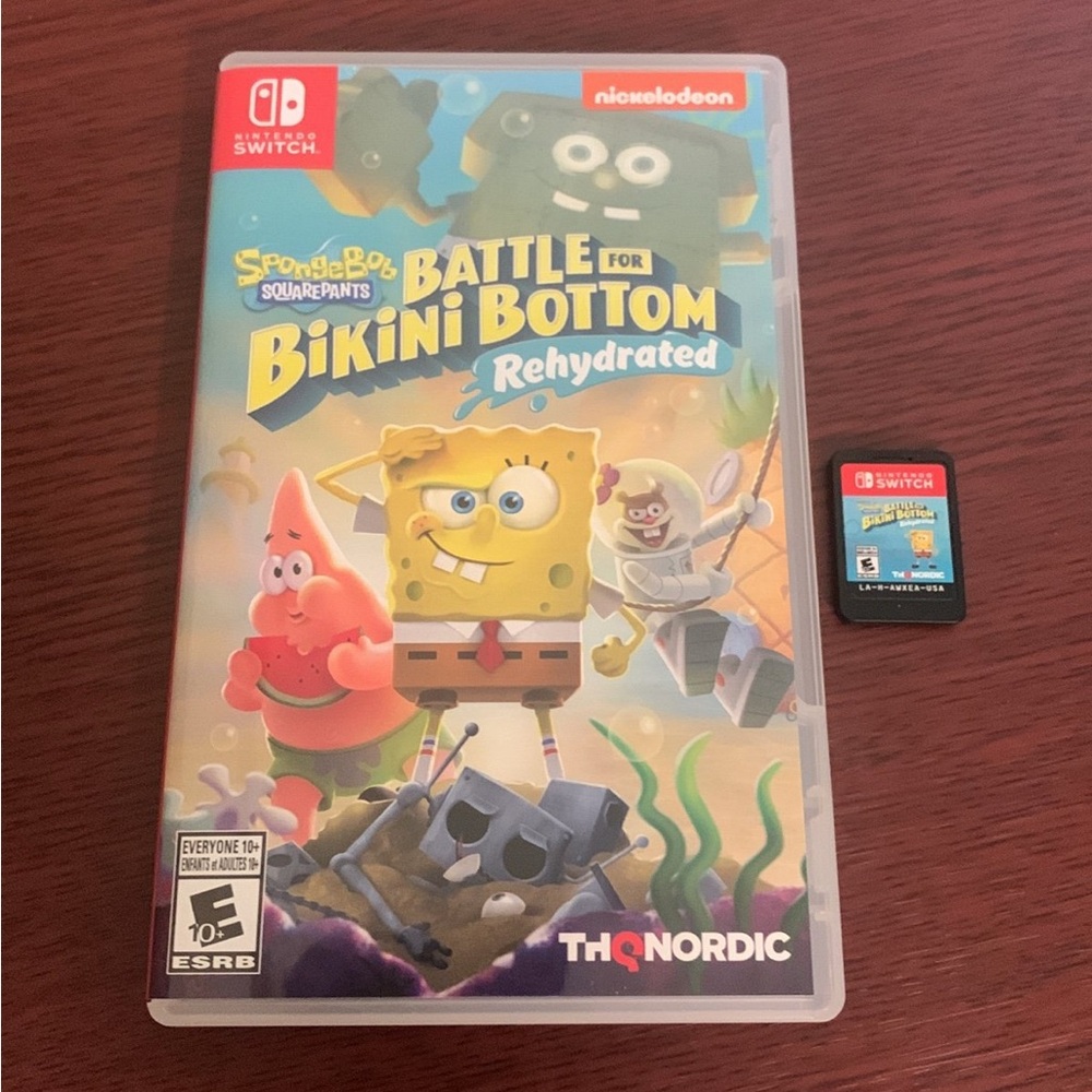 Red and Blue Nintendo Switch Game SpongeBob SquarePants Battle